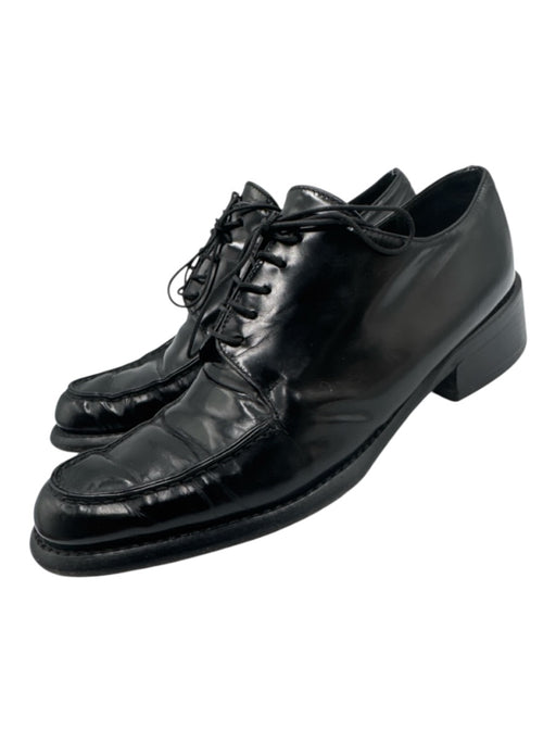 Prada Shoe Size 38 Black Patent Leather Stacked Heel Loafers Black / 38