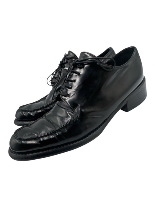 Prada Shoe Size 38 Black Patent Leather Stacked Heel Loafers Black / 38