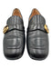 Gucci Shoe Size 39 Black Leather Gold hardware Stacked Heel Logo Loafers Black / 39