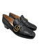 Gucci Shoe Size 39 Black Leather Gold hardware Stacked Heel Logo Loafers Black / 39
