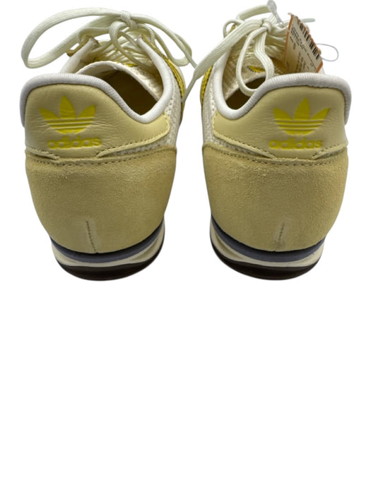 Adidas Shoe Size 8 Yellow, White, Beige Leather & Synthetic Lace Up Sneakers Yellow, White, Beige / 8