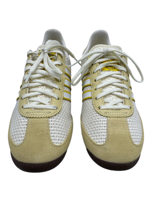 Adidas Shoe Size 8 Yellow, White, Beige Leather & Synthetic Lace Up Sneakers Yellow, White, Beige / 8