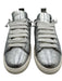 Esse Ut Esse Shoe Size 39 Silver & White Leather Laces Shine Crinkle Sneakers Silver & White / 39