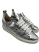 Esse Ut Esse Shoe Size 39 Silver & White Leather Laces Shine Crinkle Sneakers Silver & White / 39