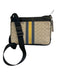 Coach Yellow, Navy, Beige Canvas & Leather Zip Close Monogram Messenger Bag Yellow, Navy, Beige / Medium