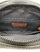 Coach Navy Blue Leather Coated Canvas Monogram Zip Close Crossbody Strap Bag Navy Blue / Small