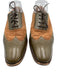 Gravati Shoe Size 8.5 Green & Brown Leather Suede Wing Tip Lace Up Oxford Green & Brown / 8.5