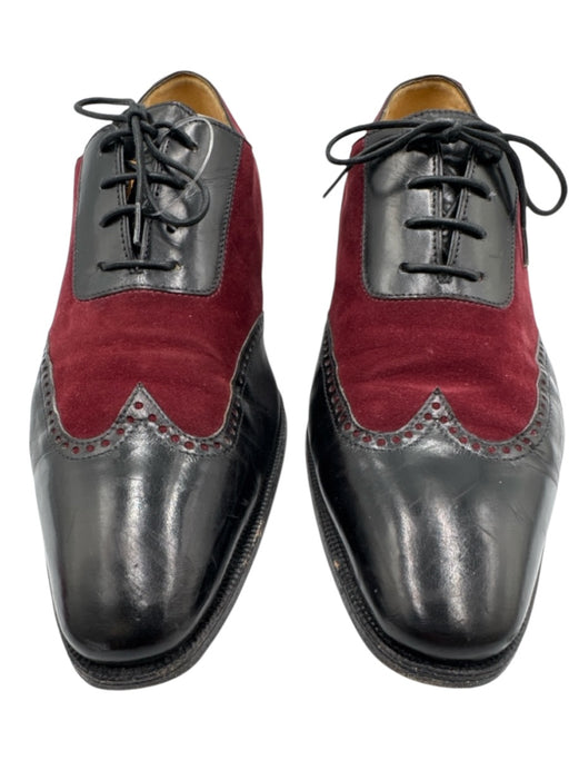 Gravati Shoe Size 8.5 Red & Black Leather Suede Wing Tip Lace Up Oxford Red & Black / 8.5