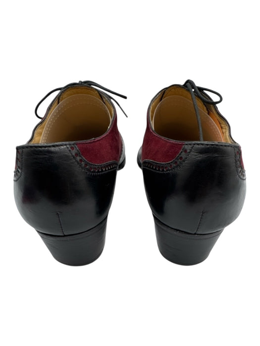 Gravati Shoe Size 8.5 Red & Black Leather Suede Wing Tip Lace Up Oxford Red & Black / 8.5