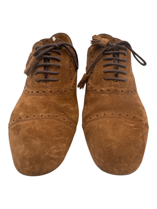 Gucci Shoe Size 39 Brown Leather Suede Laces Round Toe Western Loafers Brown / 39