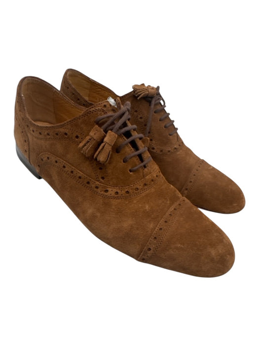 Gucci Shoe Size 39 Brown Leather Suede Laces Round Toe Western Loafers Brown / 39