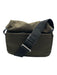 Bally Dark Olive Nylon & Leather Crossbody Drawstring Stripe Bag Dark Olive / M