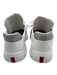 Prada Shoe Size 38.5 White & Gray Patent Leather Lace Up Mesh Shine Sneakers White & Gray / 38.5