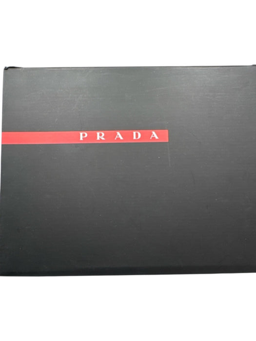 Prada Shoe Size 38.5 White & Gray Patent Leather Lace Up Mesh Shine Sneakers White & Gray / 38.5