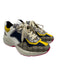 Gucci Shoe Size 6 Brown, Navy, White Leather & Synthetic Lace Up Sneakers Brown, Navy, White / 6