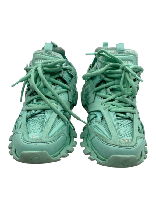 Balenciaga Shoe Size 37 Teal Blue Rubber & Leather Laces Chunky Sneakers Teal Blue / 37