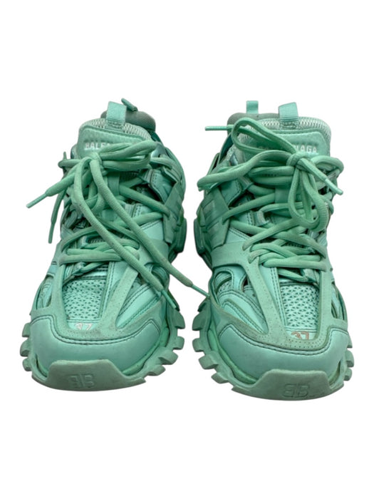 Balenciaga Shoe Size 37 Teal Blue Rubber & Leather Laces Chunky Sneakers Teal Blue / 37