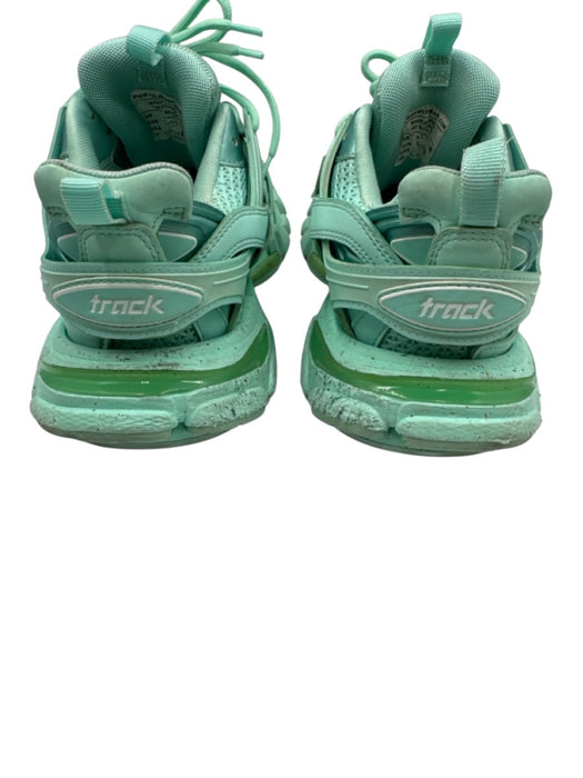Balenciaga Shoe Size 37 Teal Blue Rubber & Leather Laces Chunky Sneakers Teal Blue / 37