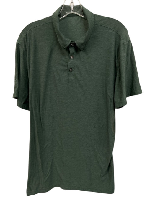 Vuori Size Est L Green Solid Polo Men's Short Sleeve Green / Est L