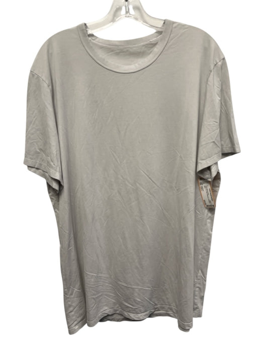 Lululemon Size Est L Light Gray Solid Athleisure Men's Short Sleeve Shirt Light Gray / Est L