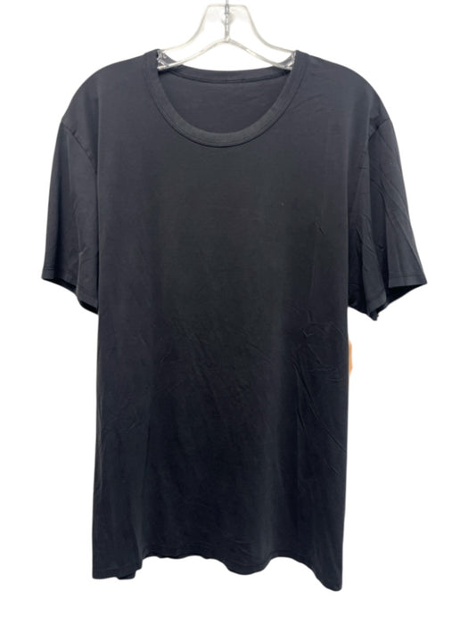 Lululemon Size Est L Dark Gray Solid Athleisure Men's Short Sleeve Shirt Dark Gray / Est L
