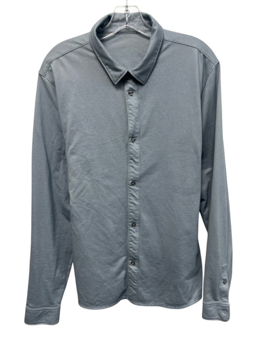 Vuori Size L Light blue Cotton Solid Button Down Men's Long Sleeve Shirt Light blue / L