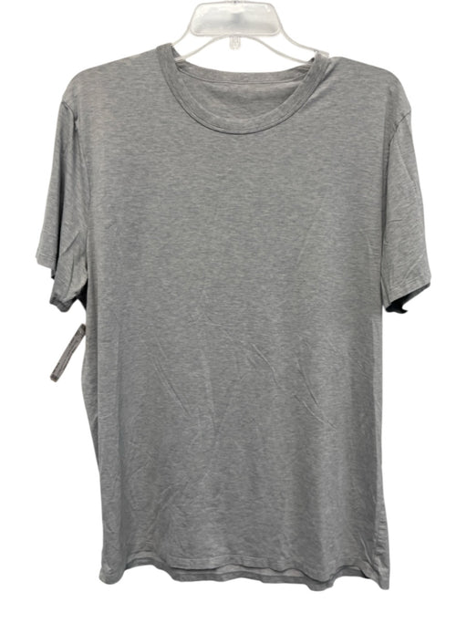 Lululemon Size Est L Gray Solid Athleisure Men's Short Sleeve Shirt Gray / Est L