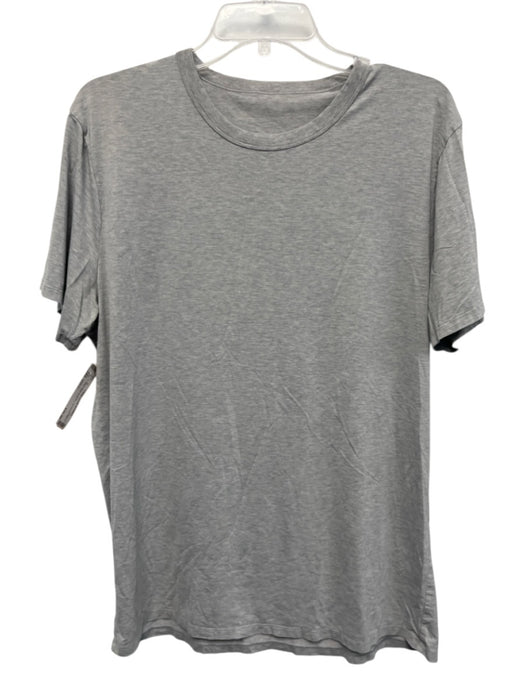 Lululemon Size Est L Gray Solid Athleisure Men's Short Sleeve Shirt Gray / Est L