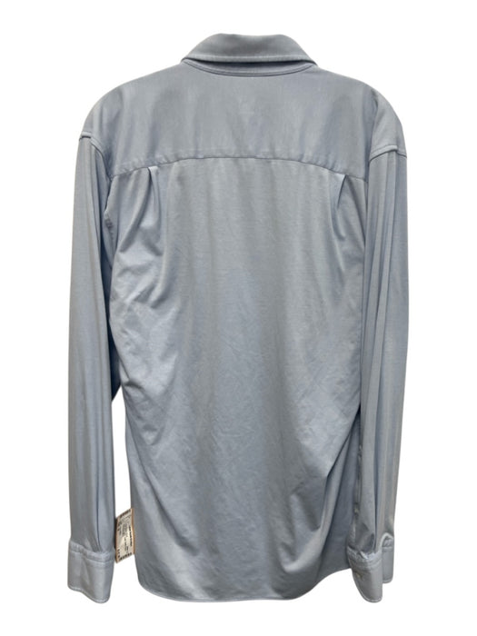Peter Millar Size M Light blue Cotton Solid Button Down Men's Long Sleeve Shirt Light blue / M
