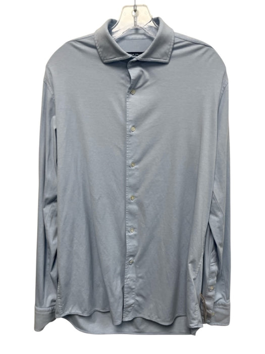 Peter Millar Size M Light blue Cotton Solid Button Down Men's Long Sleeve Shirt Light blue / M