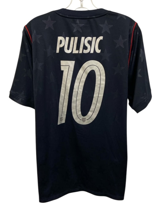 Nike Size L Navy Blue Synthetic Stars Athletic Soccer Men's Short Sleeve Navy Blue / L