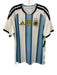 Adidas Size L Blue & White Synthetic Striped Athletic Soccer Men's Short Sleeve Blue & White / L