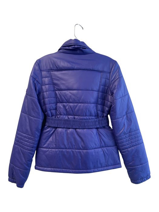 Diesel Size S Purple Nylon Standing Collar Asymetric Zip Long Sleeve Puffer Coat Purple / S