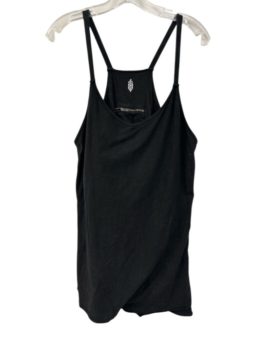 FP Movement Size Est L Charcoal Black Cotton Silk Sleeveless Patch Pocket Romper Charcoal Black / Est L