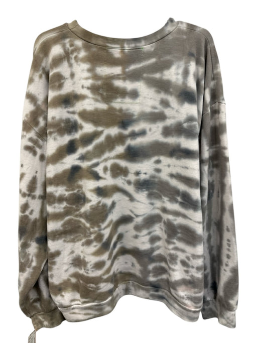 Aviator Nation Size XL White & Gray Cotton Blend Tie Dye Pullover Sweater White & Gray / XL