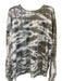 Aviator Nation Size XL White & Gray Cotton Blend Tie Dye Pullover Sweater White & Gray / XL