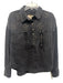 We The Free Size M Charcoal Gray Cotton Denim Corduroy 1/2 Button Studded Top Charcoal Gray / M