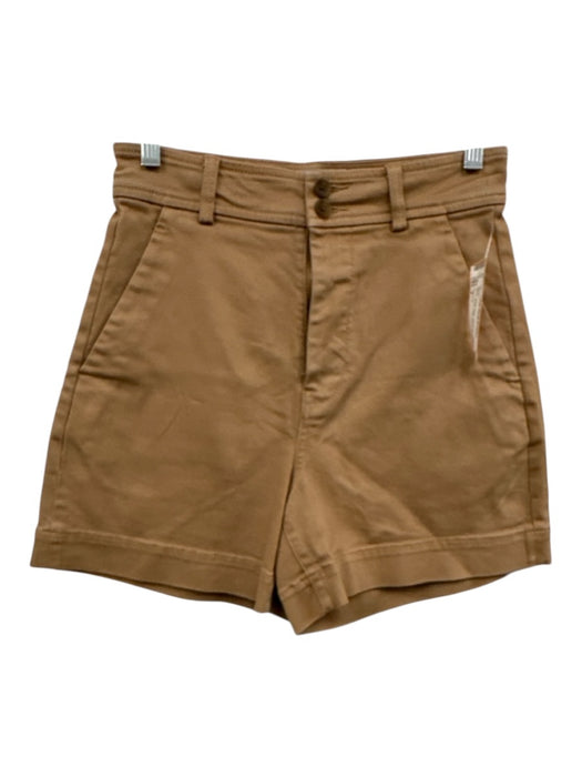 Everlane Size 2 Tan Brown Cotton Blend Denim High Waist Button & Zip Fly Shorts Tan Brown / 2