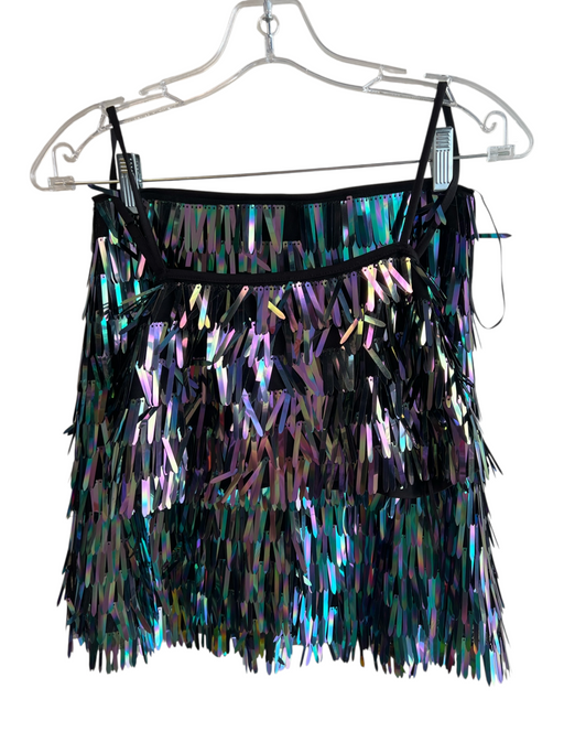 House of Harlow Size XS Iredescent Polyester Spangles Crop Top Mini Skirt Set Iredescent / XS