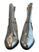 Dolce Vita Shoe Size 7 Silver Leather Side Zip Pointed Toe Stacked Heel Booties Silver / 7