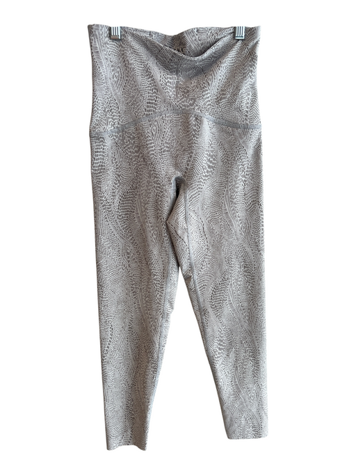 Spanx Size Small Gray & White Wide Waist Band All Over Print Athleisure Leggings Gray & White / Small