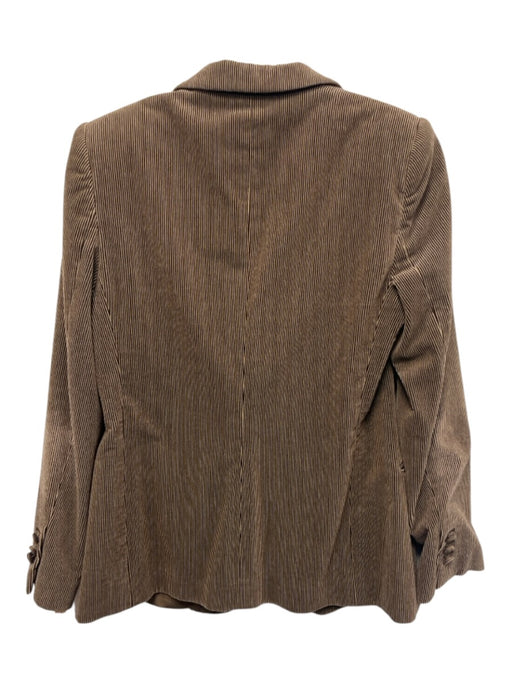 Giorgio Armani Size M / 44 Brown & Beige Cotton Velour Stripe One Button Jacket Brown & Beige / M / 44