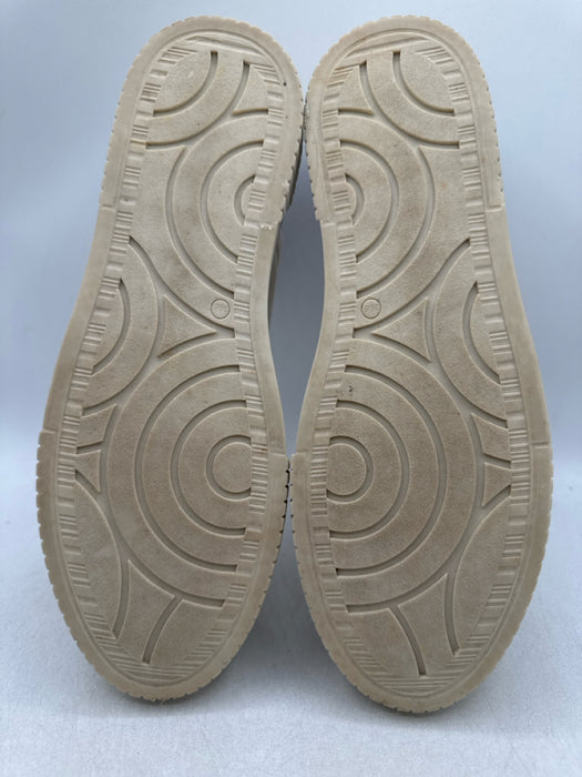 ME+EM Shoe Size 39.5 Cream & Black Canvas Lace Up Low Top Rubber Sole Sneakers