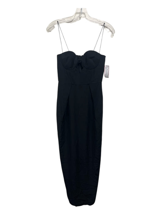 Zimmermann Size 1 Black Silk Structured Bodice Spaghetti Strap column Dress Black / 1