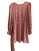Alice & Olivia Size 4 Tan & Red Viscose & Polyester Round Neck Tie Waist Dress Tan & Red / 4