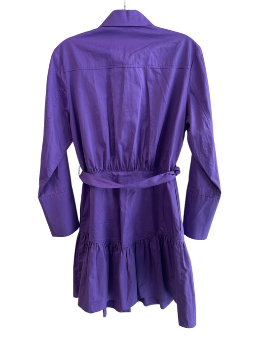 Karina Grimaldi Size S Purple Cotton Collar Button Down Long Sleeve Dress Purple / S