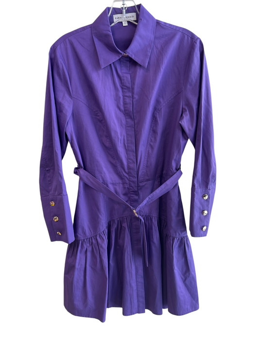 Karina Grimaldi Size S Purple Cotton Collar Button Down Long Sleeve Dress Purple / S