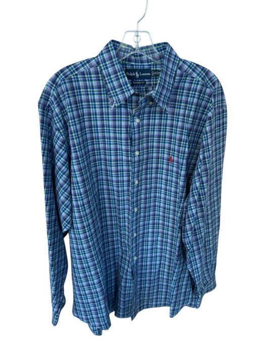 Ralph Lauren Size XL Blue & Green Cotton Button Up Men's Shirt Blue & Green / XL