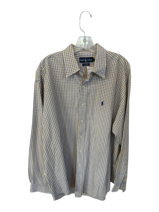 Ralph Lauren Size XL Yellow & Blue Cotton Plaid Button Up Men's Shirt Yellow & Blue / XL