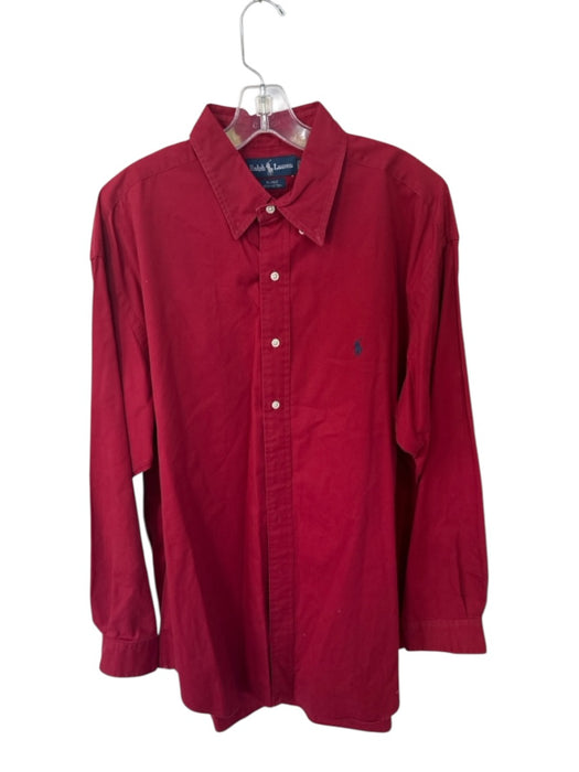 Ralph Lauren Size XL Red Cotton Button Up Men's Shirt Red / XL